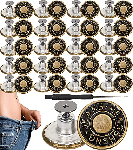 (20pcs 17mm) Jean Button Replacement Button pins for Jeans Jeans Buttons Metal Replacement Buttons for Jeans