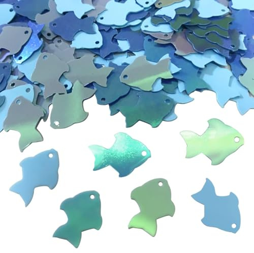 45G Small Fish Sequins, Decorative Fish, Underwater World Decoration, Fish Scatter Decoration, Blue Fish Table Decoration, Fish Confetti, Confetti Birthday Decoration