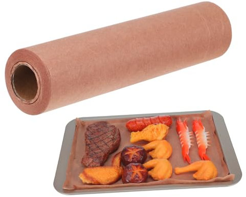 Didiseaon Kraft Butcher Paper Roll 66gsm Pink 30cm x 30m, Non-Stick Parchment Paper Sheets for BBQ Smoking Grilling, Air Fryer Liner and Baking Accessory