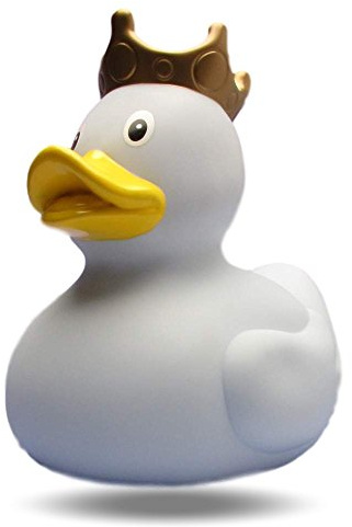 Badeente mit Krone XXL Farbe Ente in Hellblau