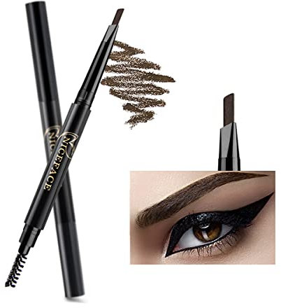 NICEFACE Sopracciglio Matita sopracciglia marrone scuro di precisione con doppia estremità (marrone scuro/Dark Brown # 2)