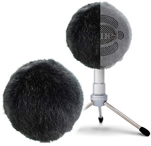 SUNMON Blue Snowball Furry Windscreen Cover Muff - Professional Snowball ICE Mic Foam Wind Cover Windshield Pop Filter for