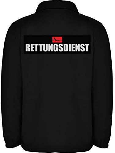 LOCO Rettungsdienst Herren Fleece Jacke - Arbeitsjacke Pullover Full Zip - Warmes Fleece mit hohem Kragen & Seitentaschen L17 - Black (XL)