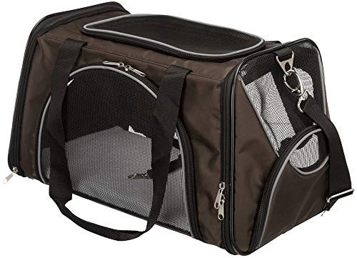 TRIXIE Hunde-Tasche Joe - Öffnungen vorne und oben - abnehmbarer Schulterriemen - integrierter Kurzleine - gepolsterte Bodenplatte - reflektierende Elemente - 28 × 28 × 47 cm - bis 10 kg - 28847