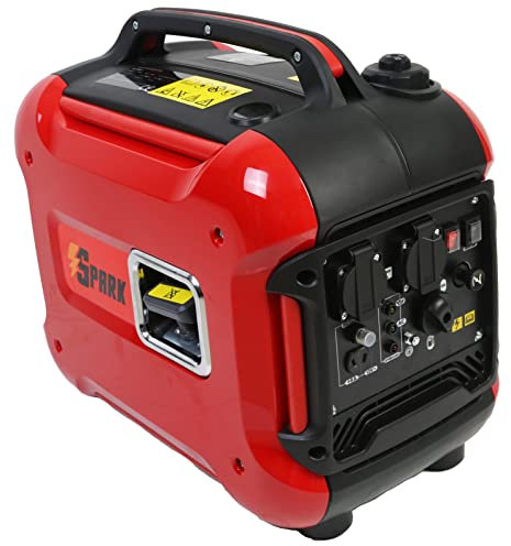 2000W 2000 Watt Petrol Portable Inverter Generator - 240V, 79.7cc Engine, 4.0L fuel tank, True Sine Wave - UK 3 pin sockets