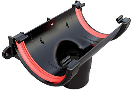 Black Round Gutter Running Outlet, Freeflow 112mm Rain Water Systems