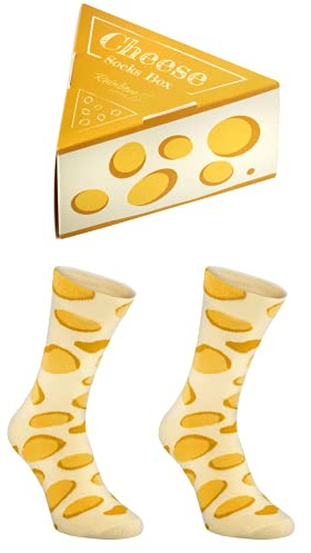 Rainbow Socks - Hombre Mujer Divertidos Calcetines Algodon Raton Queso Regalo 1 Par