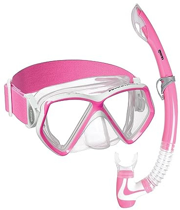 Mares Combo Pirate Neon – Schnorchelset Kinder 8–14 Jahre, ergonomische Maske, halb-trockener Schnorchel mit Silikonmundstück