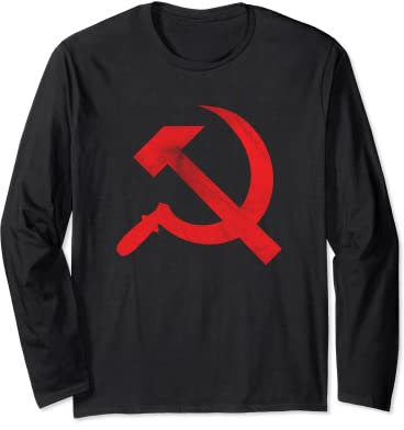 CCCP UdSSR Hammer Sichel Flagge Soviet Kommunismus Langarmshirt