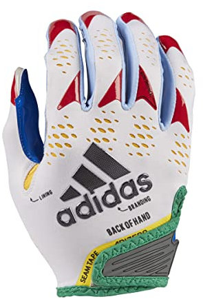 adidas Adizero 12 Limited Edition Receiver Football Gloves, Multi Color, X-Large, Premium Football Gear and Equipment