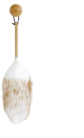 ACiyD Brosse à Poussière Plumeau Blanc Plumeau Laine Plumeau Plumeau Ménage Nettoyage Artefact Cendre Balayeuse Brosse Intérieur Plumeaux pour Le Nettoyage (Color : Long Section 58cm) (Short 48cm)