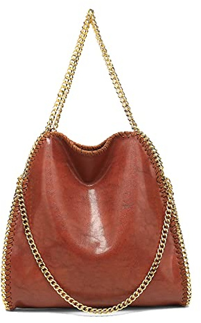 Aileese Womens Handbags Soft Leather Fashion Designer Top-Handle Casual Pocket Ladies Tote Portable Chain Large Shoulder Bags Black