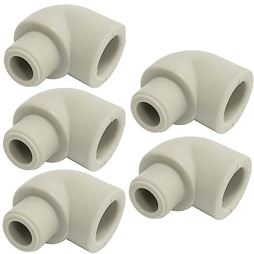 AERZETIX - C66874 - Set di 5 raccordi a gomito 90° maschio-femmina Ø20mm PN25 in PPR/polipropilene/per saldatura - manicotto riduttore raccordo sanitario installazione di acqua alimentazione tubo