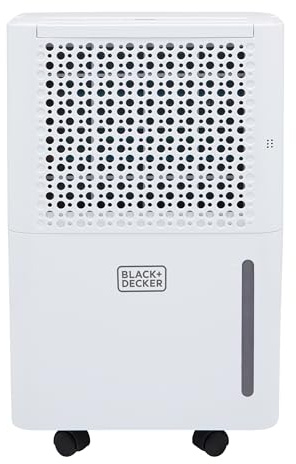BLACK+DECKER 12L Smart Dehumidifier & Ionizer, 4 Modes, Quiet, 2.1L Water Tank, 24 Hour Timer, White, BXEH60016GB