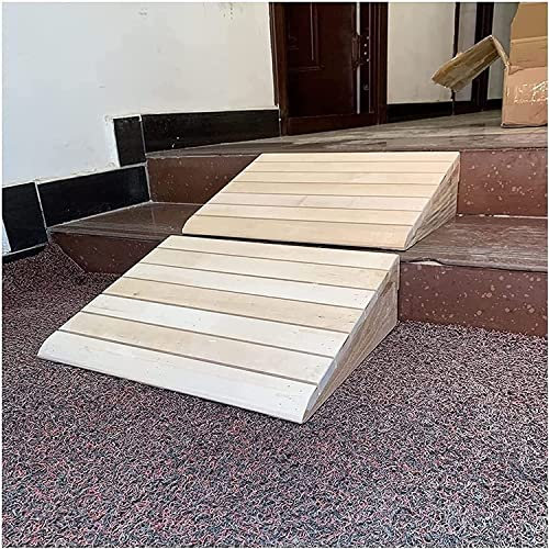 BKEKM Rollstuhlrampe Rollstuhlrampe aus Holz, rutschfeste Schwellenrampe, tragbare Handicap-Rampe für den Hauseingang, Treppenstufen, Rollerrampe Anti-Rutsch