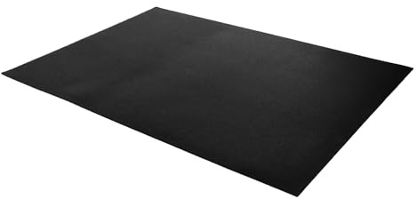 TREXO Bodenschutzmatte Fitness 140x100 cm mit 6 mm Dicke | Gymnastikmatte fur Bodenübungen | Sportmatte Rutschfest mit Akustische Isolierung | Gym Zubehör | Yogamatte und Fitnessmatte Schwarz