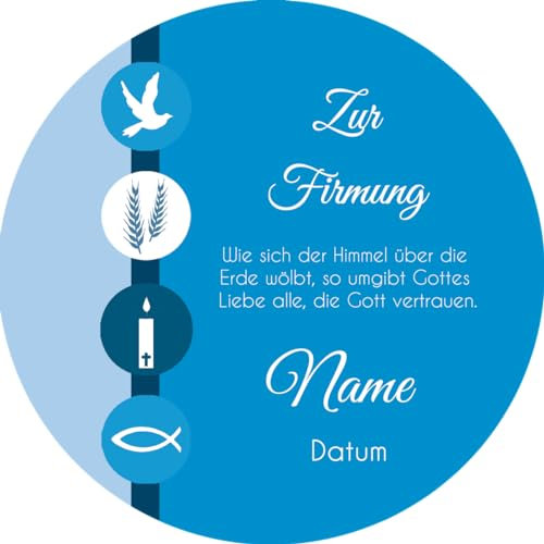 Tortenaufleger Tortenbild 1 GEBURTSTAG I KOMMUNION I KONFIRMATION I TAUFE I HOCHZEIT I FIRMUNG... personalisiert mit Wunschtext & Datum (blau)