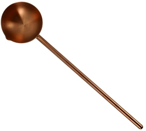 Generic Oil Heating Spoon Stainless Steel Long Handle Ladle Multi-use Cooking Spoon for Soup Oil and Sauces Ergonomic Design for Home Restaurant and Kitchen Use Rose Gold