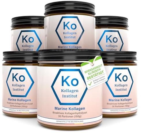 Kollagen Institut Marine Kollagen Pulver - 900 g (180 Portionen), hochdosierte bioaktive Kollagenpeptide, reines Premium Meereskollagen Hydrolysat, Daily Kollagenpulver