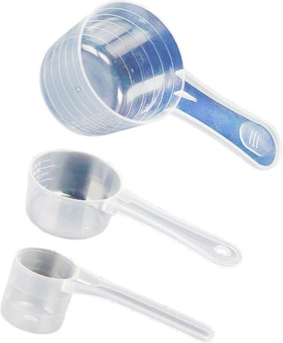 3 Pcs Teaspoon Measuring Spoons Short Handle Plastic Measure Scoop Kitchen Measuring Supplies Tablespoon for Coffee Protein Powder