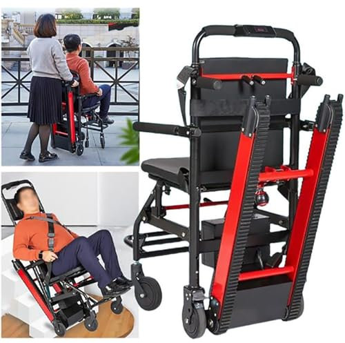XZLZMYP Elektrischer Raupen-Treppensteiger Multifunktional Treppensteigrollstuhl Für Ältere Menschen Für Behinderung Treppen Hinauf Und Hinunter Tragfähigkeit 373 Pfund