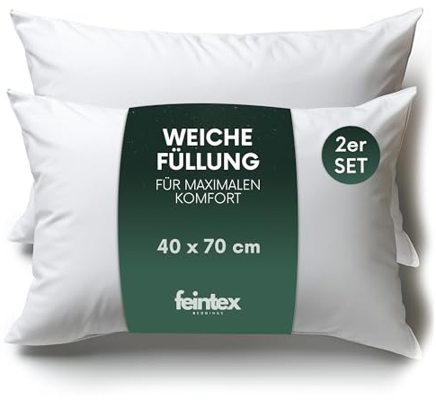 feintex Juego de 2 almohadas hipoalergénicas, lavables, decorativas, para sofá, para cama y sofá (40 x 70 cm), óptima comodidad para dormir en casa