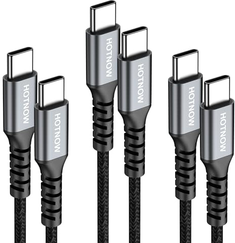 Cable USB C a USB C 100cm 3Pack,Carga Rápida USB Tipo C Corto 65W Cable | para iPhone 17/16/15 Pro Max,Galaxy S25,S24,S23,S10,Pixel,iPad Pro,MacBook Pro/Air,Switch,PS5,Power Bank y dispositivos USB C