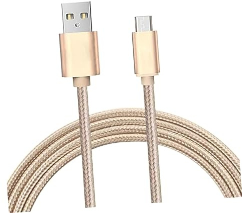 Angoily Nylon Braided Micro Usb Charging Cable 3m Extra Long Fast Charging Cord for Devices Gold Color