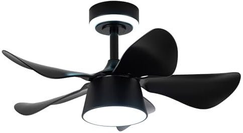 XUANYU Ventilateur de Plafond avec Lumière et Télécommande Ventilateur Plafond Silencieux avec Plafonnier Ventilateur Plafond LED avec Moteur DC (Φ79cm/31-5 Lames Noir)
