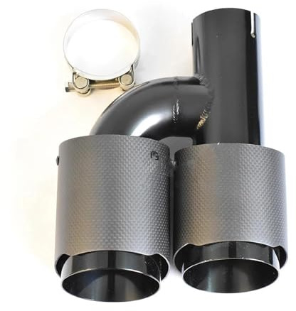 Auspuffblenden Für Den Linken Auslass 89 Mm 3,50 Zoll Schwarz Edelstahl Leinwandbindung Matt Carbon Auto Auspuffanlage Schalldämpfer Spitze Endrohr Endrohrblenden(60-89mm)