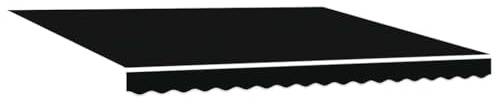 vidaXL Tela de Repuesto para Toldos Negro 4 x 3 m Poliéster, Sombrilla para balcón, toldo Rectangular, Tela Moderna para Cubrir el jardín, Resistente al UV, Impermeable