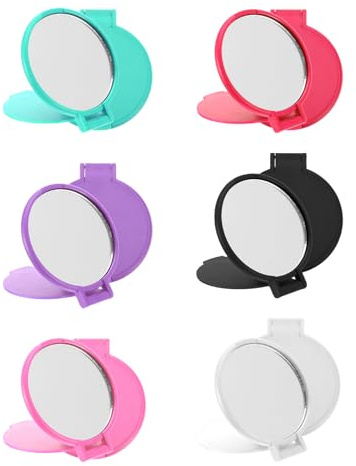 Hpmjz 12 Pezzi Mini Specchio Pieghevole Portatile Specchio Cosmetico Compatto Pieghevole Specchio per Donne Ragazze Viaggio Borse Portafogli Cellulari