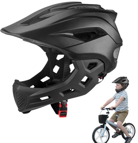 JIEBWCHA Casque intégral pour | Casque de Protection pour garçons, Protection pour vélo et sécurité Scooter et vélo sans pédales
