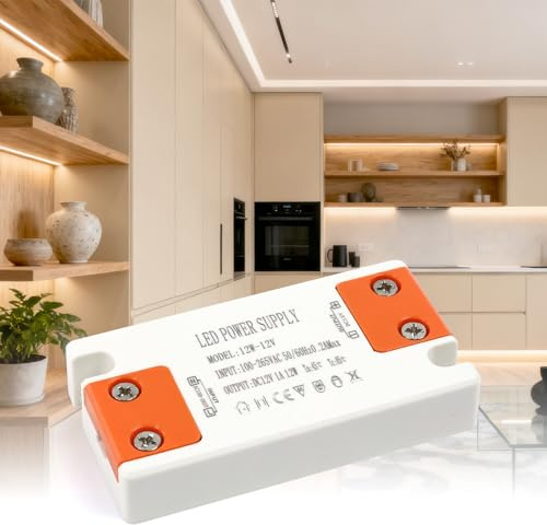 KSIBNW Netzteil 12V 1A, LED Trafo 230V auf 12V 1A 12W Transformator Driver 12Volt Treiber AC/DC Konstantspannungs Niedervolttrafo Extra Dünn Linearantrieb für LED Streifen, Nicht Dimmbar