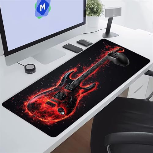 Grand Tapis de Souris Gamer 600x300x2 mm Guitare Tapis de Souris Gaming Protecteur de Bureau XXL Lavable Améliore la précision et la Vitesse pour PC Laptop
