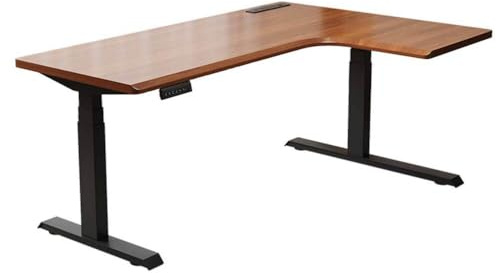 Scrivania elettrica regolabile 180 x 110 cm a forma di L, tavolo da ufficio ad angolo regolabile in altezza, postazione di lavoro ergonomica per casa e ufficio, design verticale moderno