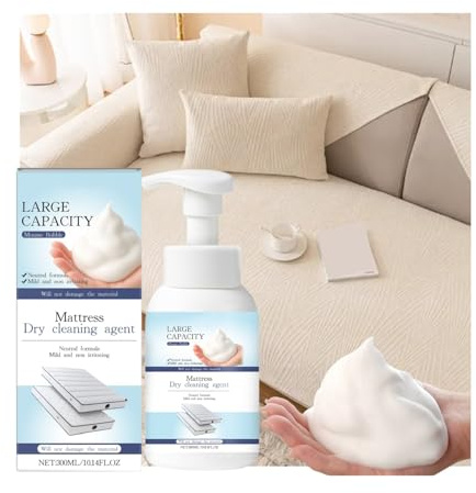 Mattress Fabric Multifunctional Cleaner - 300Ml Gelbe Flecken Entferner für Stoffe | Matratzenreiniger Spray für Matratze | Reiniger für Haus/Auto/Hotel Sofa Teppich Polster - 1 Stück