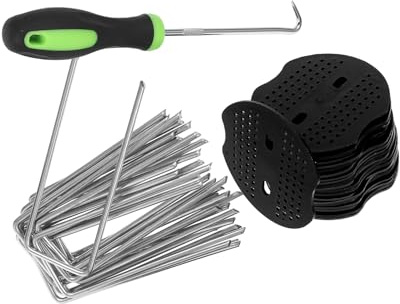 INOOMP Estacas de Jardín Grapas para Suelo Resistente para Fijar Césped Artificial Mallas Antihierbas y Barreras Jardines y Paisajismo