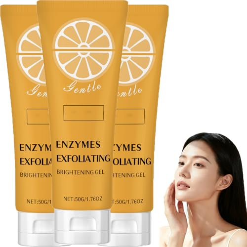 Gel exfoliante de enzimas de naranja, gel exfoliante para la cara, exfoliante de la piel para el cuerpo, exfoliante facial, adecuado para hombres y mujeres. (3 unidades)