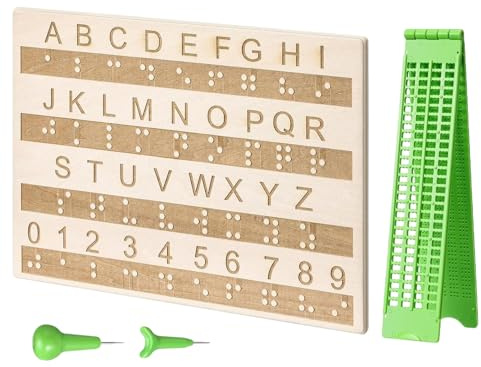Kit d'écriture en braille, léger et portable, 1 pièce, tableau d'écriture en braille, aides à la déficience visuelle, large utilisation, pour, adolescents, adultes, étudiants, enseignants
