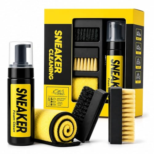 DAREN Sneaker Cleaner Set Premium Schuhpflegeset für Wildleder Nubukleder Glattleder Stoffschuhe mit 2 Bürsten Mikrofasertuch für helle und dunkle Schuhe