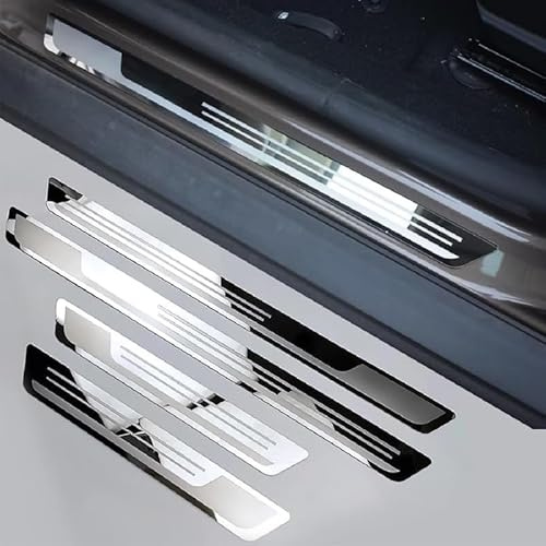 WENINETIES Acier Inoxydable Voiture Seuil de Porte pour Nissan Juke F16 2022 2023 2024, 4 Pièces Protection Seuil Portière Threshold Bar Protection Autocollant