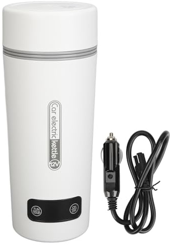 Bollitore da viaggio Gearwell, tazza riscaldata bollitore elettrico per auto 12V, tazza riscaldante in acciaio inossidabile a tenuta stagna da 350 ml, regolabile a 4 temperature,