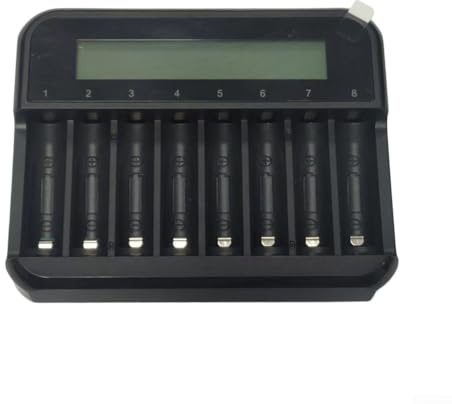 Smart 8-spårs batteriladdare för AA AAA uppladdningsbar Li-ion med LCD-skärm, typ-C snabbladdningsdocka med överladdningsskydd för hem kontor resor