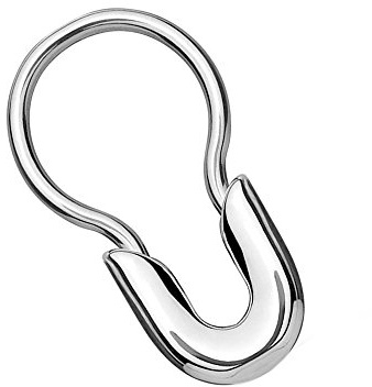 Piersando Piercing Ring für Septum Tragus Helix Ohr Nase Lippe Brust Intim Tribal mit Sicherheitsnadel Silber
