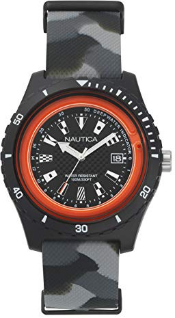 Nautica Orologio Analogico Quarz Unisex Adulto Bianco/Grigio, con Cinturino in Silicone NAPSRF005