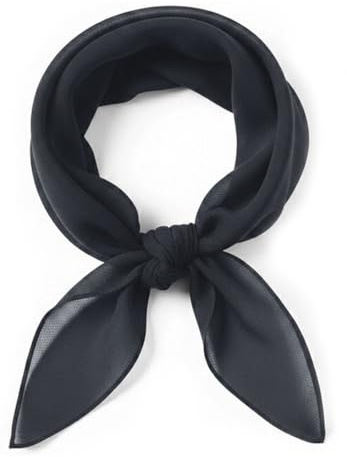 TigerTie Damen Nickituch Chiffon in anthrazit - Leichtes zartes Halstuch - 58 x 58 cm