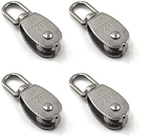 Trådrep enkel remskiva block 304 rostfritt stål rullrulle remskiva lager, M20, 4