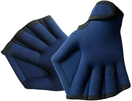 MansWill Webbed Swimming Gloves, Neoprene Aquatic Fitness Gloves for Water Resistance Training, Frog Swim Gloves for Pool, Diving, Snorkeling, Surfing – 1 Pair Free Size