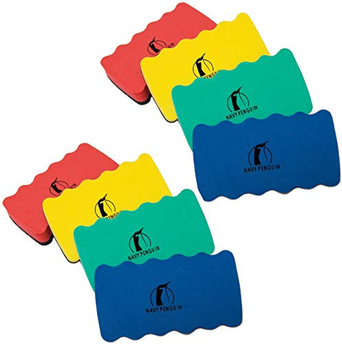 Whiteboard Schwamm Magnetisch Set - 8er Pack - Magnettafel Reiniger Löscher Radierer - Wischer mit starkem Magneten für Trockenreinigung Ihres White Boards von Stiften und Markern - 10 x 6 x 2 cm